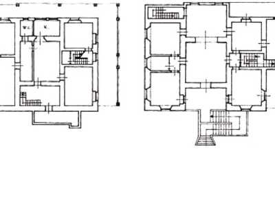 La disposizione interna, cos� come possiamo vedere dalle planimetrie di entrambi i piani, � impostata su uno schema classico di altre residenze di quella tipologia. Un ambiente centrale pi� ampio attorno alla quale si aprono gli altri vani della volumetria originaria, a cui si aggiungono altri locali aggiunti nel corso degli anni